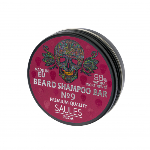 Beard shampoo bar in aluminium jar